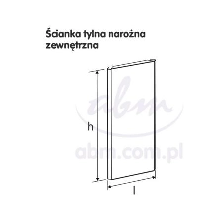Ścianka tylna 90 stopni narożna zewnętrzna 40 cm